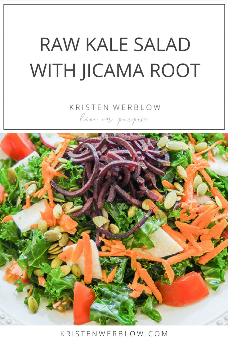 Raw Kale Salad with Jicama Root | KristenWerblow.com